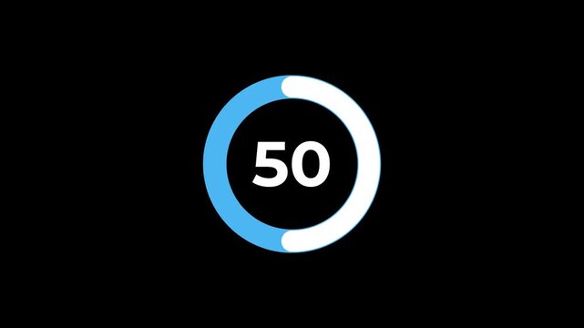 Circular progress bar with number 100 loading indicator for web and app interfaces clean vector design on black background