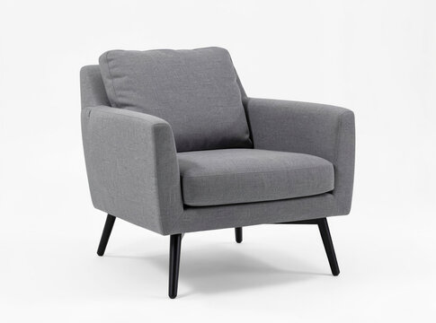 A simple chair on a white background with black legs