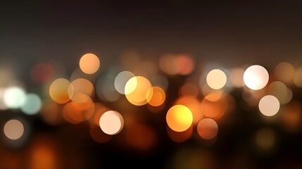 Fototapeta premium Abstract bokeh backdrop featuring soft glowing circles of warm orange and gold lights for a dreamy background design