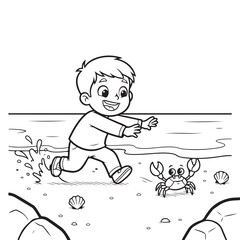 Kid Chasing Crab