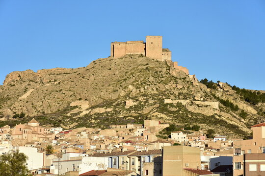 castle over village Mula in Spain,Europe