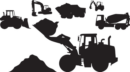 Construction Machinery Silhouette Collection © sumit