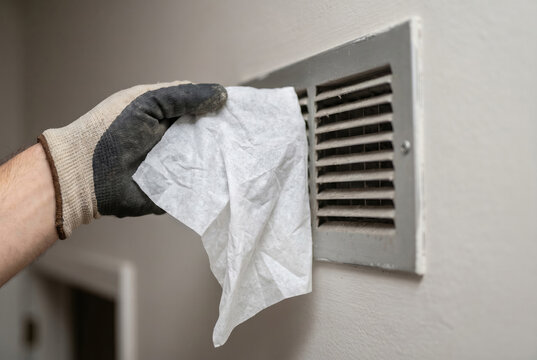 Paper sheet held at ventilation grille not being pulled in, no suction, ventilation failure test, airflow check