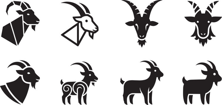 Goat Logo and Silhouette Vector Collection