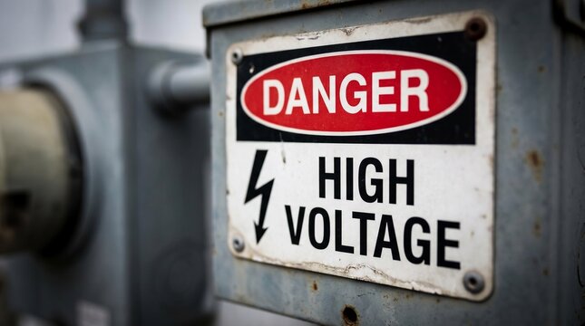 Warning label high voltage macro