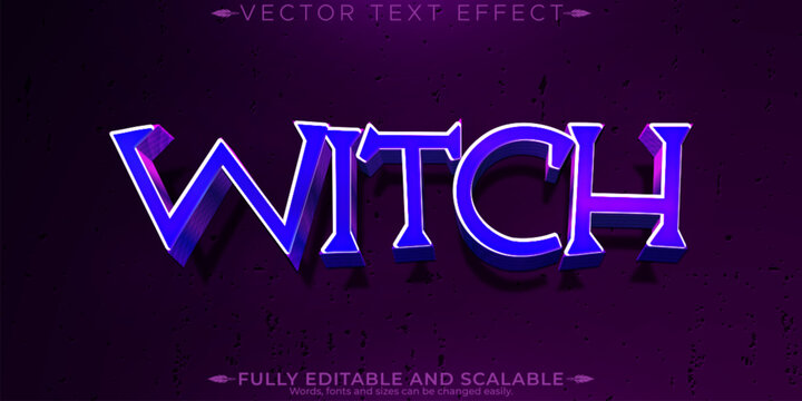 Witch editable text effect, editable magic and halloween text style
