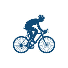 Obraz premium Cyclist silhouette in motion on bicycle with activity transportation outdoors exercise silhouette handlebars