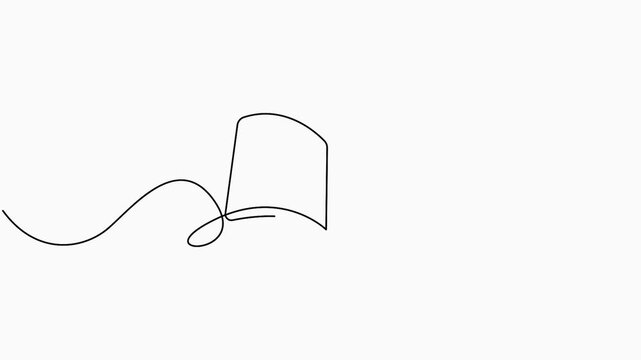 Open book icon animation in a clean and modern one line style