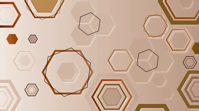 Abstract layered hexagon shape background animation, Modern background with layered hexagons