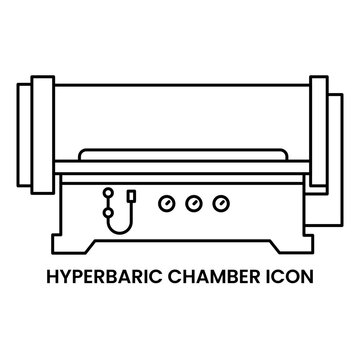 Outline icon of a hyperbaric chamber, symbolizing oxygen therapy, medical treatment equipment, and clinical pressure systems.