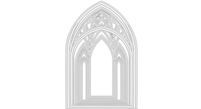 Gothic Archway Ornate Architectural Detail Vector Graphic