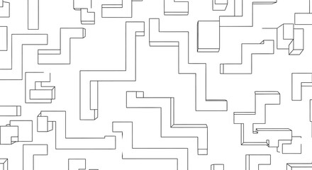 Obraz premium Abstract Geometric Pattern of Black Lines on White Background
