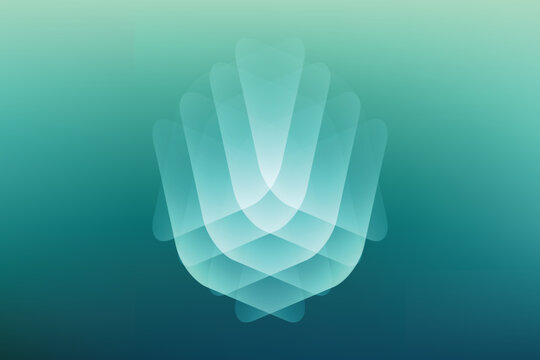 Abstract blue vector background with flowing water inspired floral shapes and soft light patterns