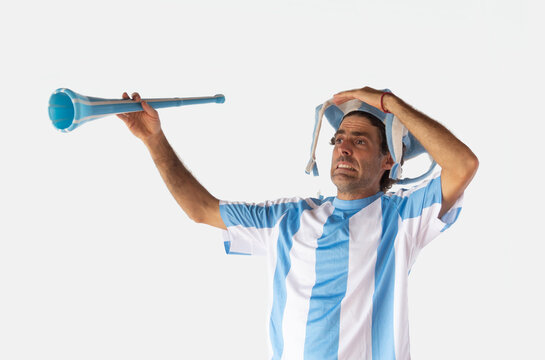 Man wearing an Argentina football jersey