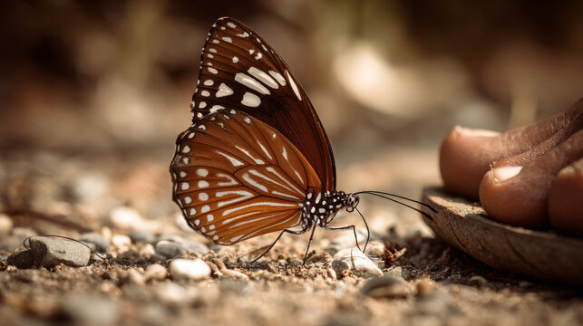 Butterfly taste with their feet. 