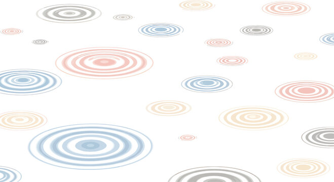 Colorful concentric circles pattern on white background for design and decoration purposes