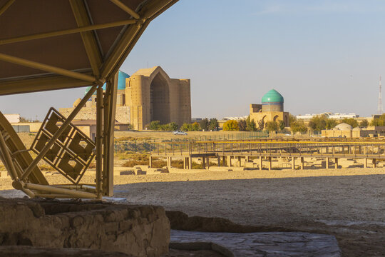 22 October 2025, Kultobe (or Kul Tobe) in Turkestan, Kazakhstan, refers to an ancient, multi-layered archaeological settlement, Complex of Khoja Ahmed Yasawi, Turkestan City, Kazakhstan
