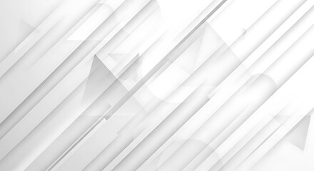 Fototapeta premium Abstract white gray geometric background with diagonal lines and shapes