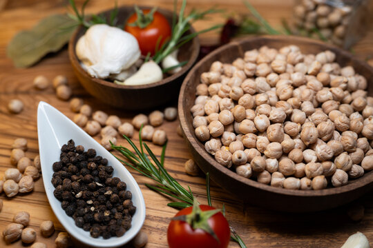 Still life of dried chickpeas