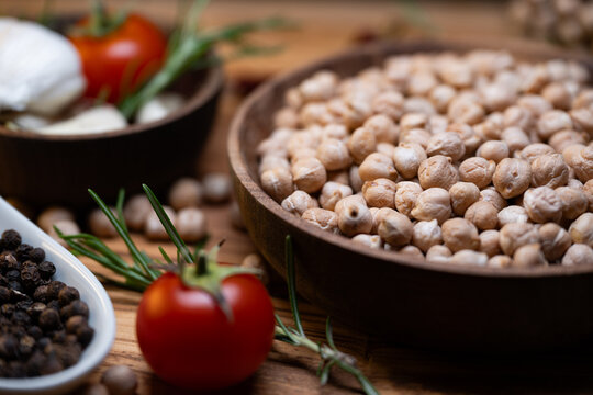 Still life of dried chickpeas