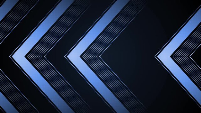 Metallic chevron dark geometric shape background animation, Abstract dark geometric background with chevron lines converging toward center