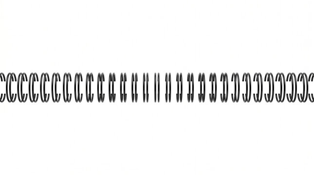 Close-up of a metal spiral binding wire on a white background suitable for notebooks or binders office supplies graphic element design element school supplies notebook stationery document