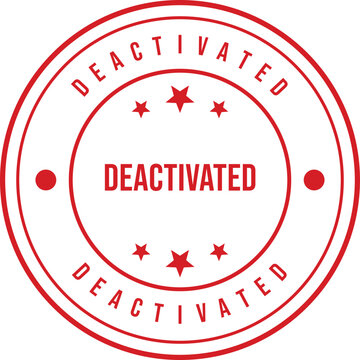 A distinct red circular stamp clearly indicating the word DEACTIVATED with surrounding star decorations