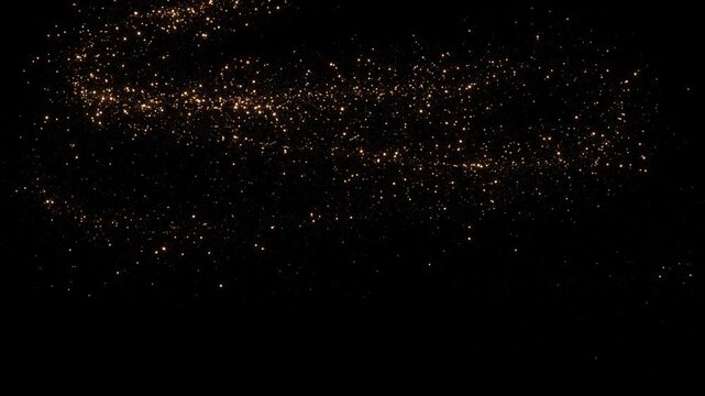 Golden glitter trail motion background, Spiral Light Streak Particle dust flickering. dust shiny stars sparkles award holiday. Party celebration rays. Birthday, Anniversary, new year. 3D Illustration