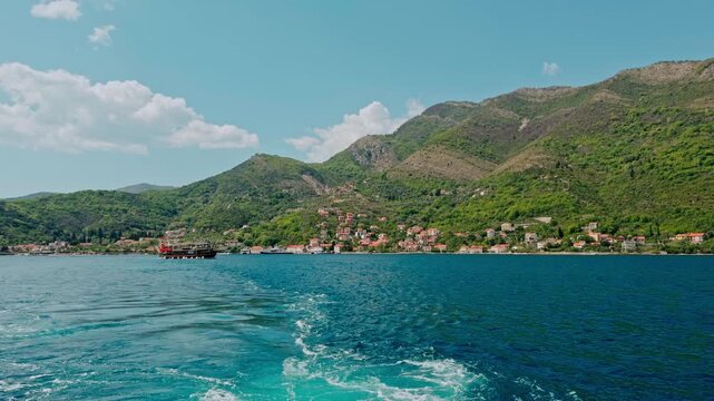 Knez Lipovac Tourist Boat in Boka Bay Montenegro Location 4K