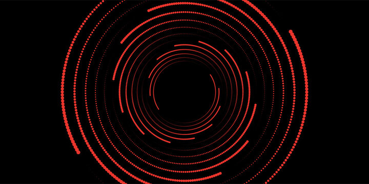 Sound wave rhythm lines spiral dynamic abstract vector background in circle dot shape. vector