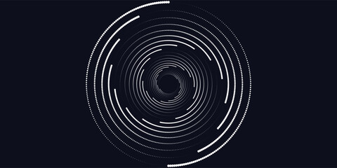 Abstract Circular Pattern Vector Background. Round Colorful Arcs Spiral Backdrop. Moving Circles. 3D Tunnel Depth Effect. Vector Illustration. Radial Speed Lines © jennah