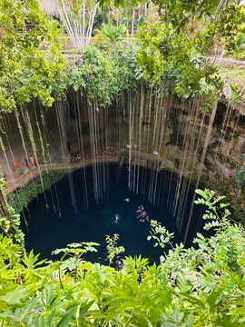  Ik kil Cenote cave pool in Mexico 