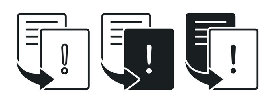 File Overwrite Warning Icon. Document Replace Risk. Vector Illustration