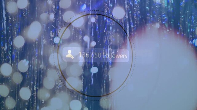 Faint ring appearing, followers UI tracing, incrementing, showing growth to 800k, finger receding