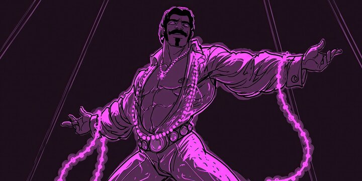 disco dancer - 1970s style flamboyant performer is dancing the night away under colorful club lighting