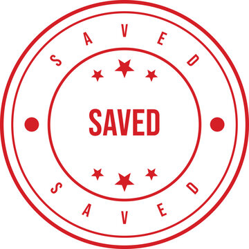 A prominent red circular stamp highlights that a valuable piece of information or document has been saved