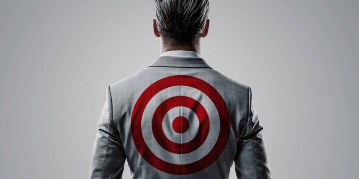 Business executive with a target on his back 
