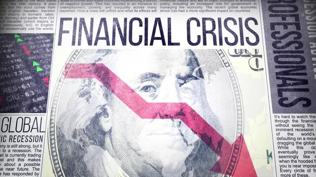 Financial crisis headline dominates newspaper frame