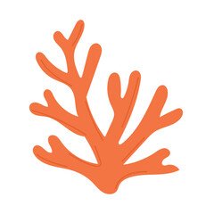Obraz premium Cartoon Coral Icon. Aquatic Underwater Marine Symbol Isolated on Transparent. Sea Ecosystem Environment Element. Summer Coastal Beach Travel Theme Icon.