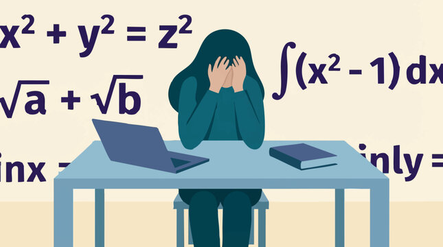 Student struggling with math and academic pressure, feeling overwhelmed
