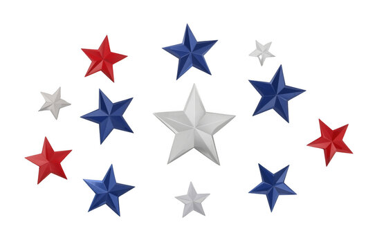 Patriotic red white blue stars arranging background