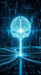 Fototapeta premium Artificial Intelligence Digital Brain with Data Network