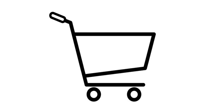 Black and white of a folding hand truck with two wheels