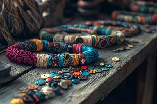 Bracelets crafted from antique buttons colorful handmade jewelry