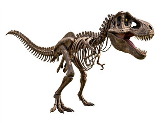Fototapeta premium A prehistoric dinosaur fossil on a clean white surface