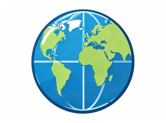 Fototapeta premium A blue and green globe on a white background, great for environmental or educational uses