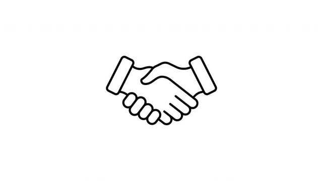 Business Handshake Showing Partnership And Agreement Animated Icon With Alpha Channel. Hands Shaking Represent Trust, Cooperation, And Deal Motion Graphic Icon On Transparent Background