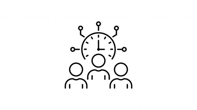 Time Management OutAnimated Icon With Alpha Channel. Efficiency Team Work Process Schedule Clock Optimization Animated Icon With Alpha Channel. Productivity, Control Deadline Motion Graphic