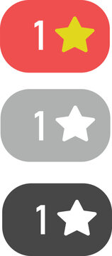 One star bad rating vector icon. Poor customer service feedback, worst quality experience, and negative evaluation UI interface graphic element.