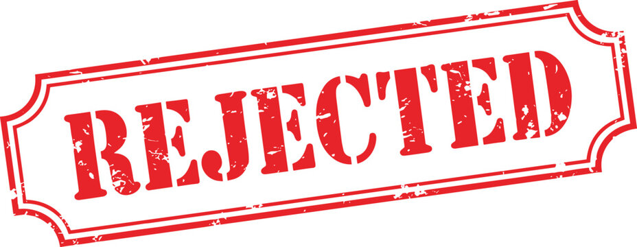 Rejected red grunge vintage rubber stamp on white background